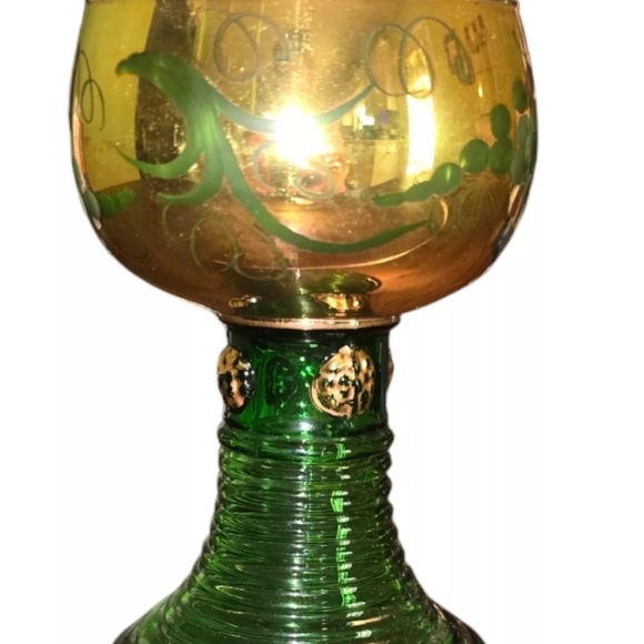 HALDENSEE Vintage German Wine Goblet Green - Picture 6 of 9